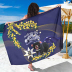 Tasimania Devil Australia Day Sarong Aussie Aussie Aussie Oi! Oi! Oi! - Blue