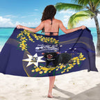 Tasimania Devil Australia Day Sarong Aussie Aussie Aussie Oi! Oi! Oi! - Blue