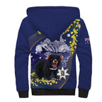 Tasimania Devil Australia Day Sherpa Hoodie Aussie Aussie Aussie Oi! Oi! Oi! - Blue