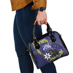Tasimania Devil Australia Day Shoulder Handbag Aussie Aussie Aussie Oi! Oi! Oi! - Blue