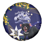 Tasimania Devil Australia Day Spare Tire Cover Aussie Aussie Aussie Oi! Oi! Oi! - Blue