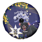 Tasimania Devil Australia Day Spare Tire Cover Aussie Aussie Aussie Oi! Oi! Oi! - Blue