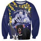 Tasimania Devil Australia Day Sweatshirt Aussie Aussie Aussie Oi! Oi! Oi! - Blue