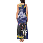 Tasimania Devil Australia Day Tank Maxi Dress Aussie Aussie Aussie Oi! Oi! Oi! - Blue