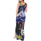 Tasimania Devil Australia Day Tank Maxi Dress Aussie Aussie Aussie Oi! Oi! Oi! - Blue