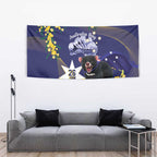Tasimania Devil Australia Day Tapestry Aussie Aussie Aussie Oi! Oi! Oi! - Blue