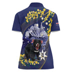 Tasimania Devil Australia Day Women Polo Shirt Aussie Aussie Aussie Oi! Oi! Oi! - Blue
