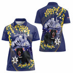 Tasimania Devil Australia Day Women Polo Shirt Aussie Aussie Aussie Oi! Oi! Oi! - Blue