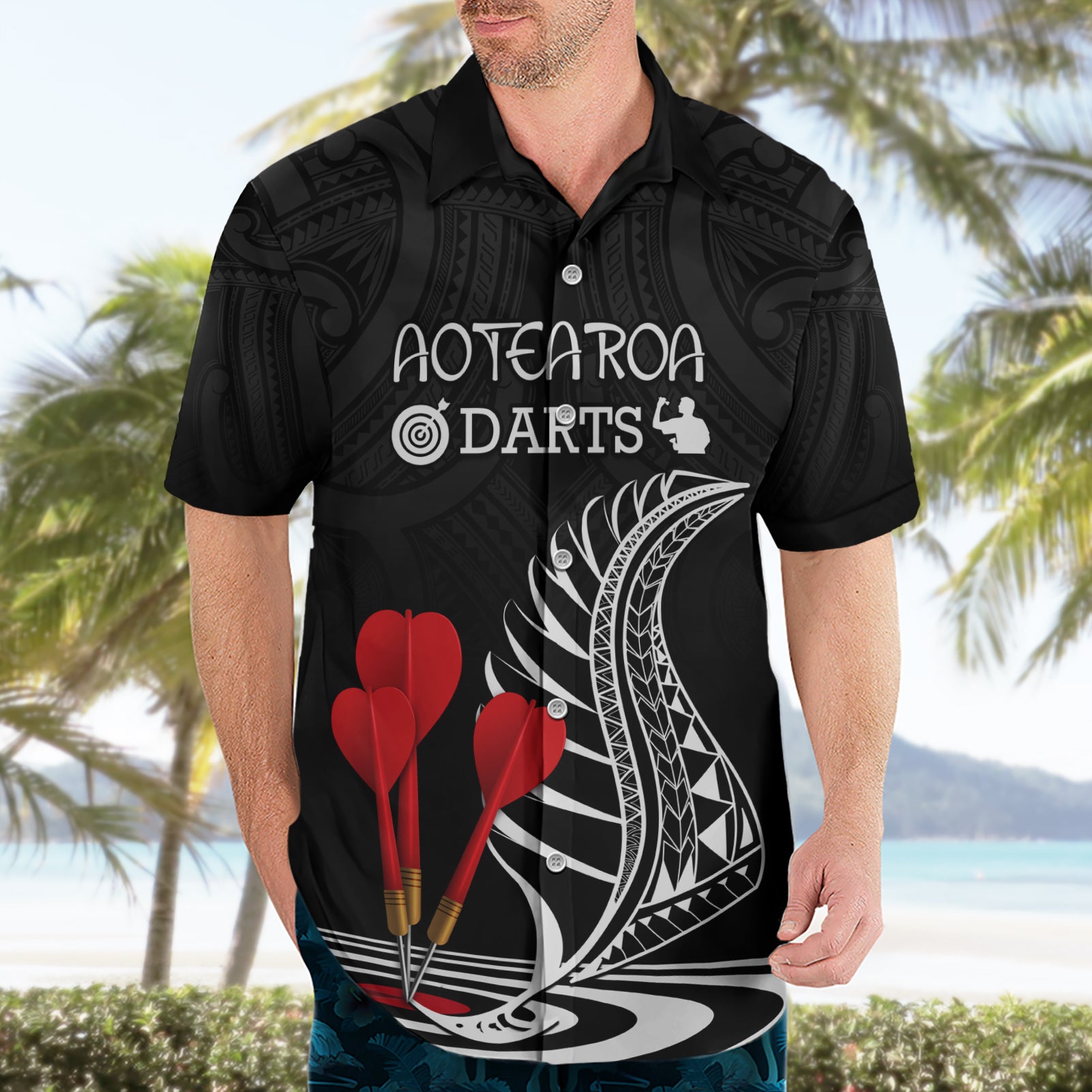 personalised-new-zealand-darts-hawaiian-shirt-aotearoa-maori-fern-bring-it-on