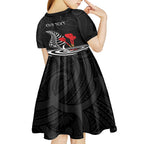 personalised-new-zealand-darts-kid-short-sleeve-dress-aotearoa-maori-fern-bring-it-on