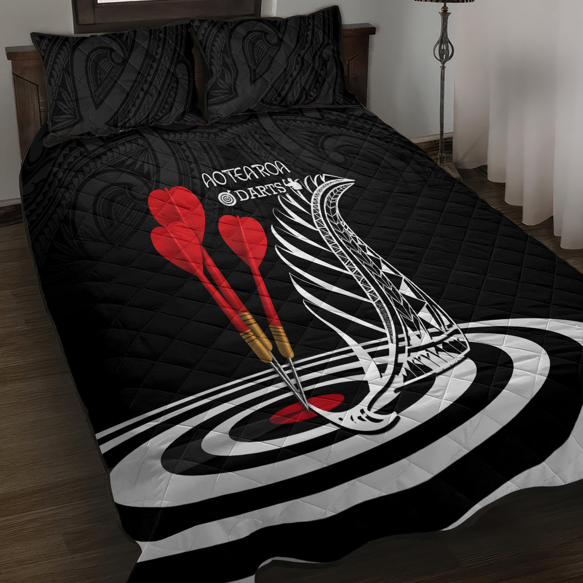 new-zealand-darts-quilt-bed-set-aotearoa-maori-fern-bring-it-on