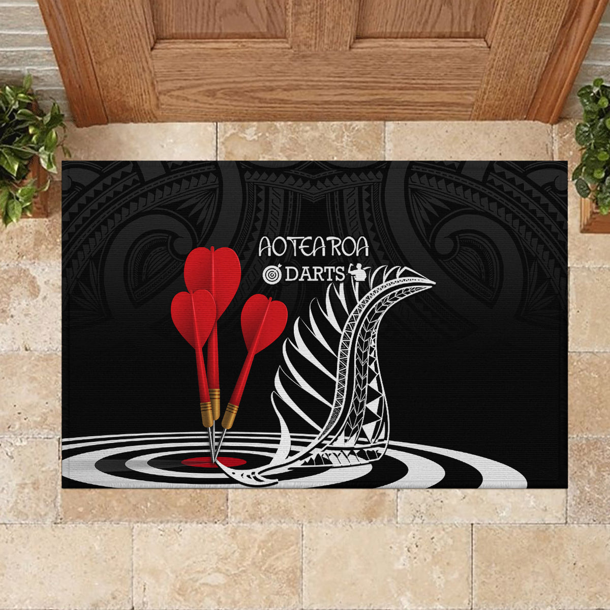 new-zealand-darts-rubber-doormat-aotearoa-maori-fern-bring-it-on