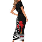 personalised-new-zealand-darts-short-sleeve-bodycon-dress-aotearoa-maori-fern-bring-it-on