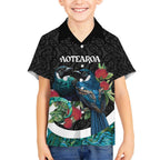 Personalised Valentine's Day New Zealand Hawaiian Shirt Tui Bird Couple Kowhaiwhai Mix Pohutukawa