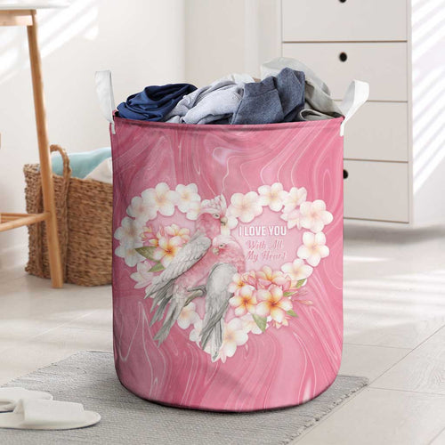 Pink Galah Australia Valentine's Day Laundry Basket I Love You With All My Heart - Aussie Hoodie