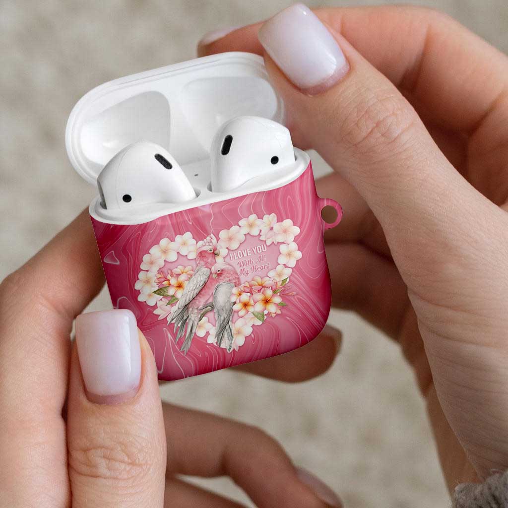 Pink Galah Australia Valentine's Day AirPods Case I Love You With All My Heart - Aussie Hoodie