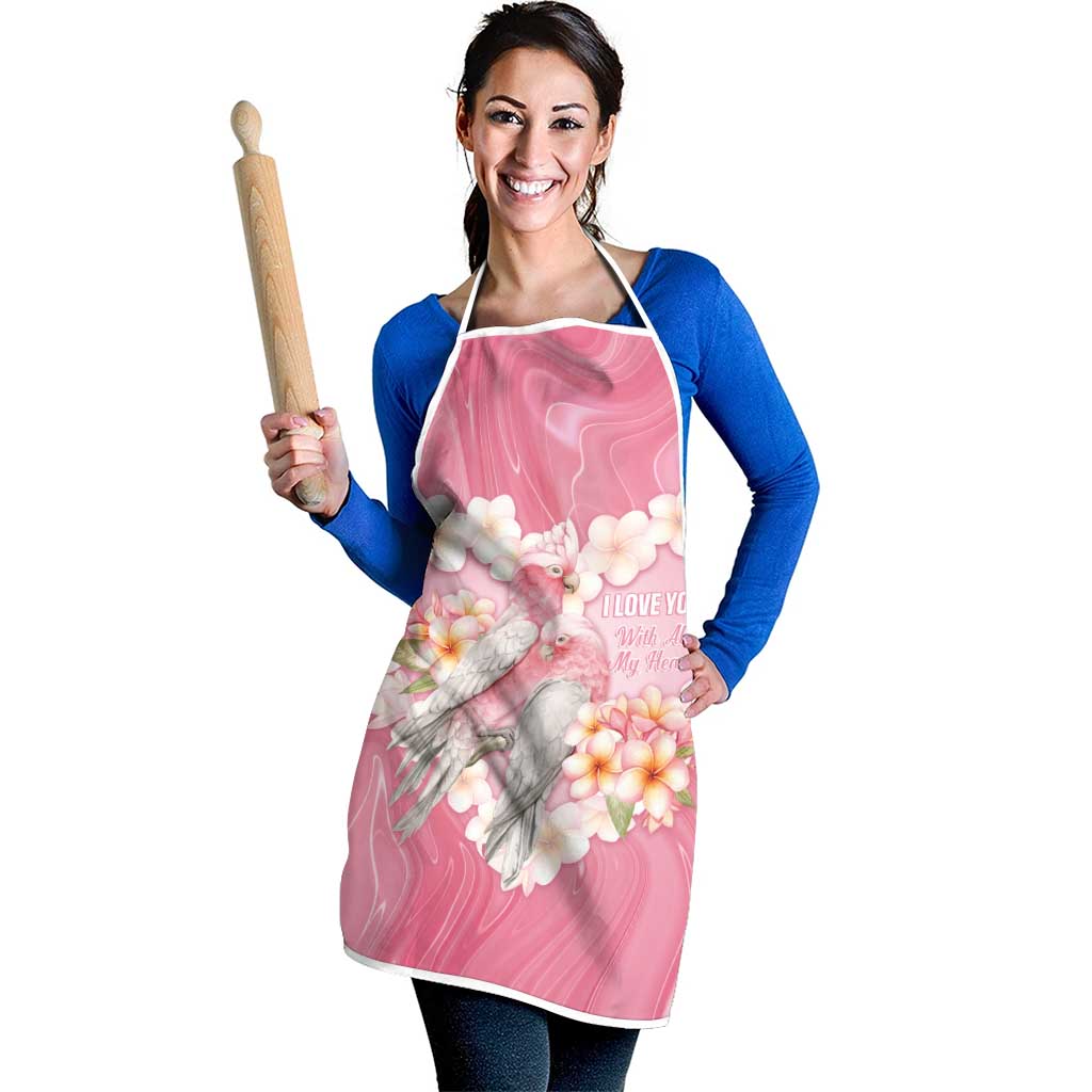 Pink Galah Australia Valentine's Day Apron I Love You With All My Heart - Aussie Hoodie