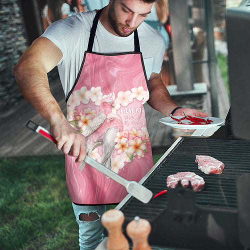 Pink Galah Australia Valentine's Day Apron I Love You With All My Heart - Aussie Hoodie