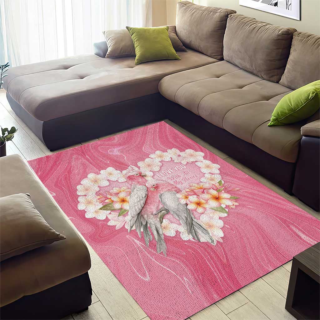 Pink Galah Australia Valentine's Day Area Rug I Love You With All My Heart - Aussie Hoodie