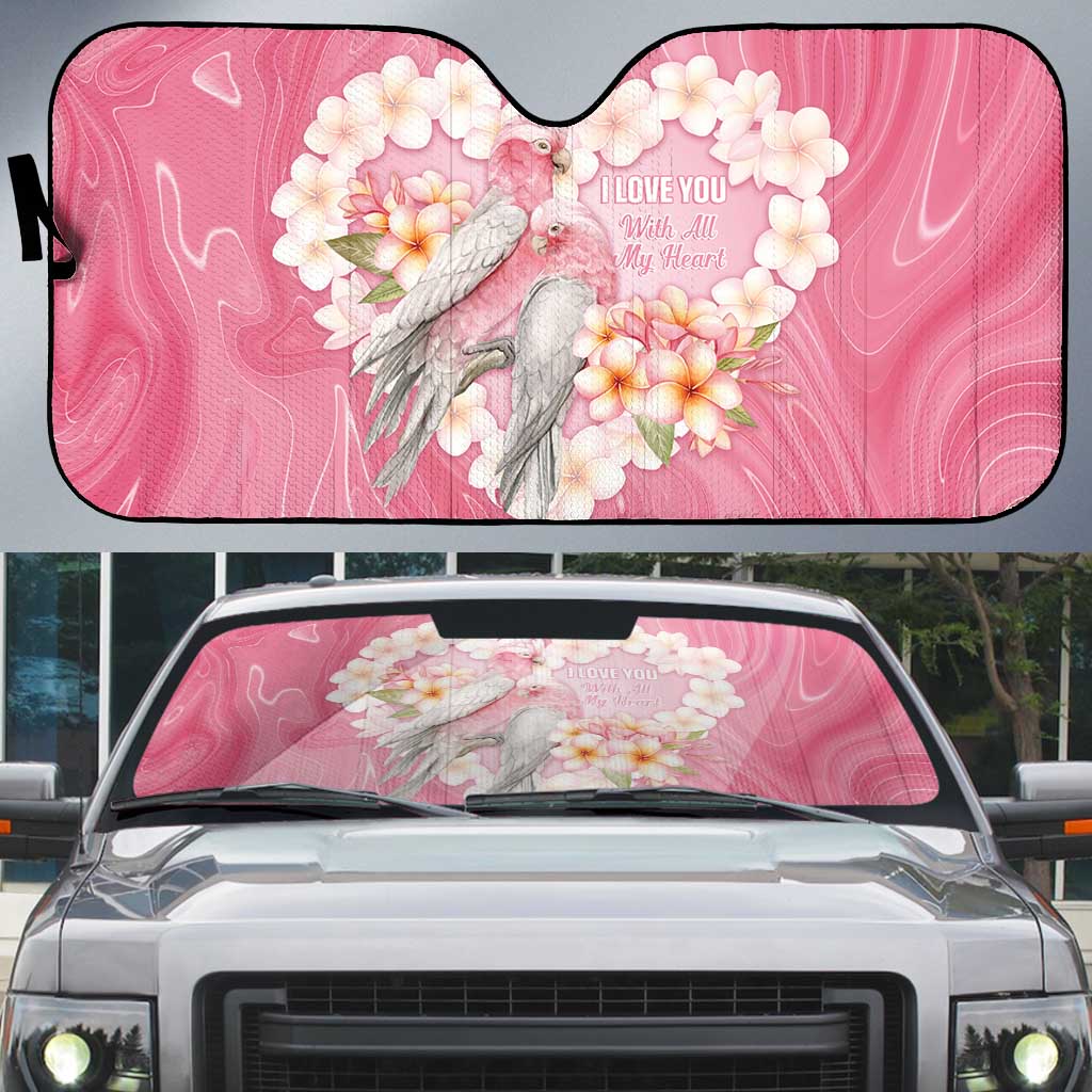 Pink Galah Australia Valentine's Day Auto Sun Shade I Love You With All My Heart - Aussie Hoodie