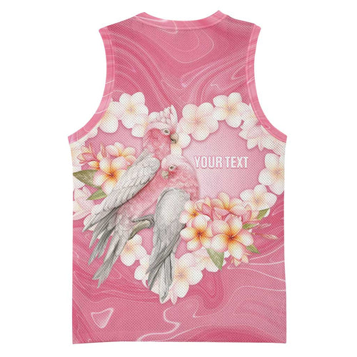 Personalised Pink Galah Australia Valentine's Day Basketball Jersey I Love You With All My Heart - Aussie Hoodie