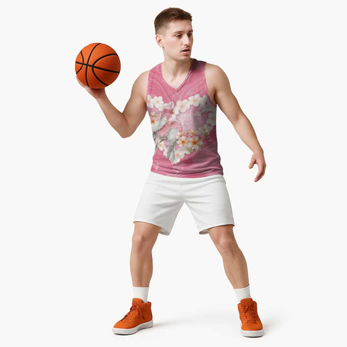 Personalised Pink Galah Australia Valentine's Day Basketball Jersey I Love You With All My Heart - Aussie Hoodie