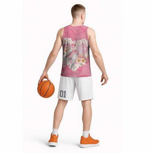 Personalised Pink Galah Australia Valentine's Day Basketball Jersey I Love You With All My Heart - Aussie Hoodie