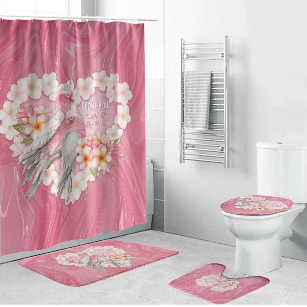 Pink Galah Australia Valentine's Day Bathroom Set I Love You With All My Heart - Aussie Hoodie
