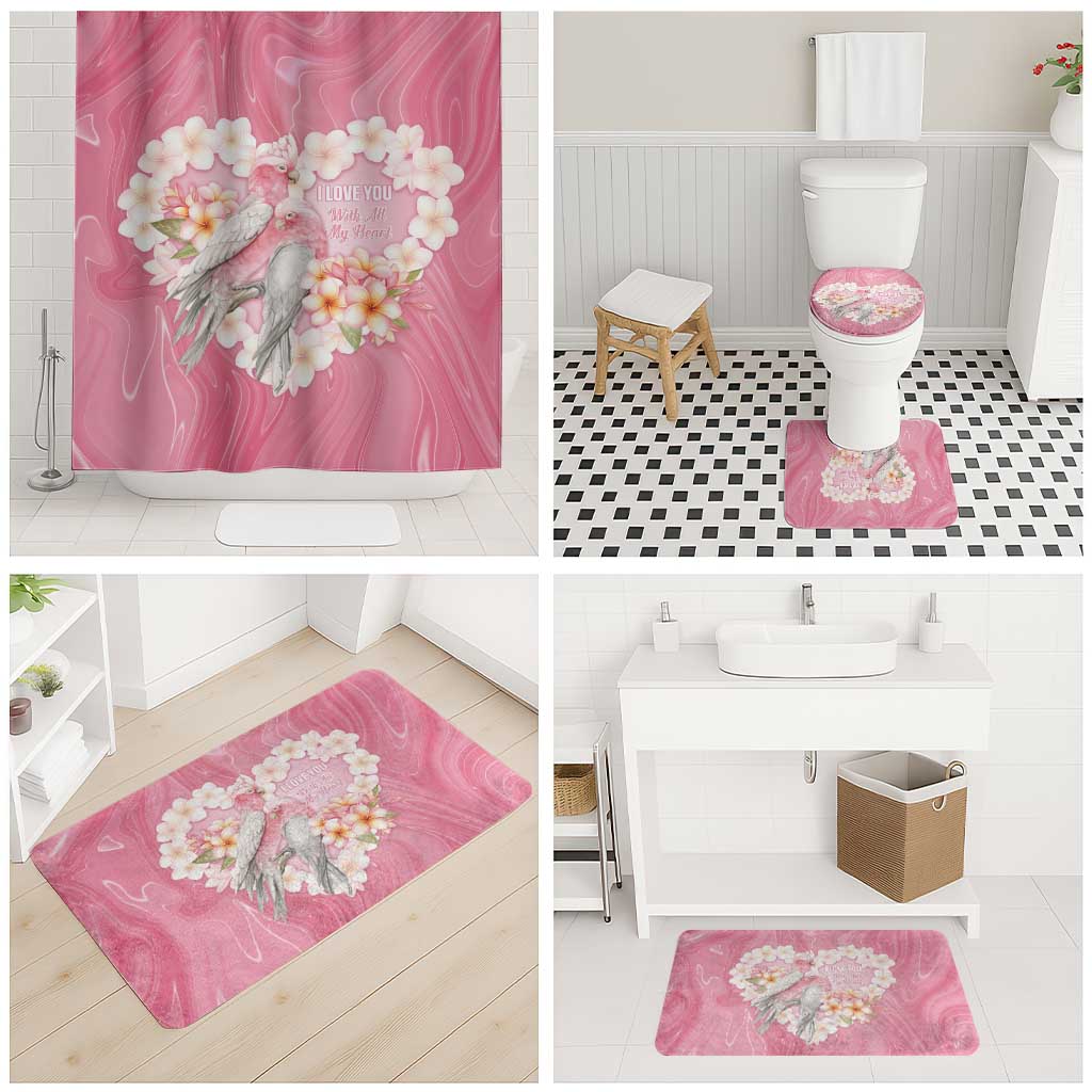 Pink Galah Australia Valentine's Day Bathroom Set I Love You With All My Heart - Aussie Hoodie