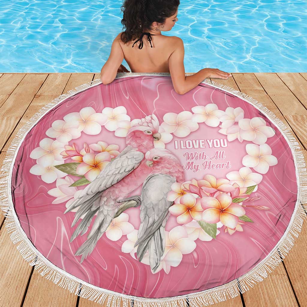 Pink Galah Australia Valentine's Day Beach Blanket I Love You With All My Heart - Aussie Hoodie