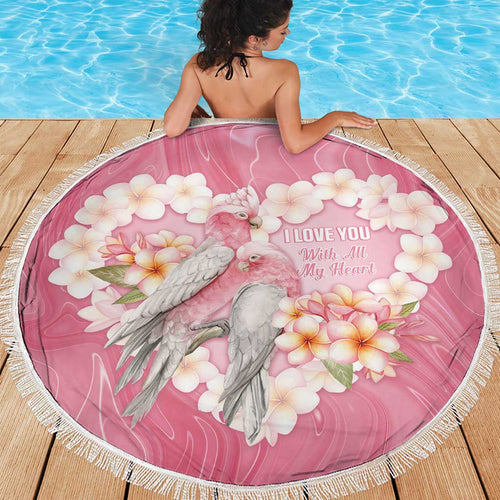Pink Galah Australia Valentine's Day Beach Blanket I Love You With All My Heart - Aussie Hoodie