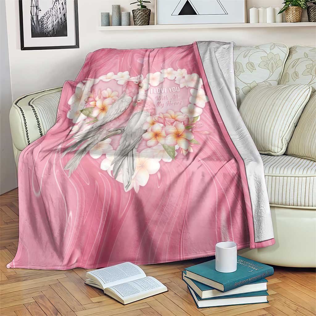 Pink Galah Australia Valentine's Day Blanket I Love You With All My Heart - Aussie Hoodie