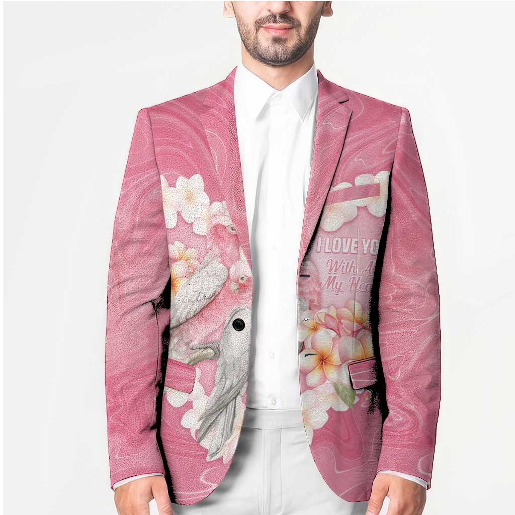 Personalised Pink Galah Australia Valentine's Day Blazer I Love You With All My Heart - Aussie Hoodie