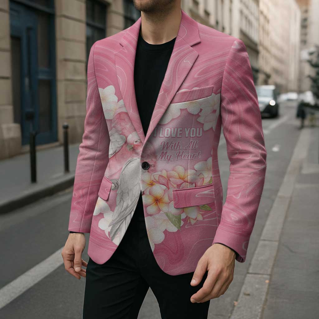 Personalised Pink Galah Australia Valentine's Day Blazer I Love You With All My Heart - Aussie Hoodie