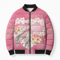 Personalised Pink Galah Australia Valentine's Day Bomber Puffer Jacket I Love You With All My Heart - Aussie Hoodie