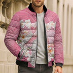 Personalised Pink Galah Australia Valentine's Day Bomber Puffer Jacket I Love You With All My Heart - Aussie Hoodie