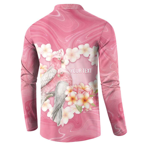 Personalised Pink Galah Australia Valentine's Day Button Sweatshirt I Love You With All My Heart - Aussie Hoodie
