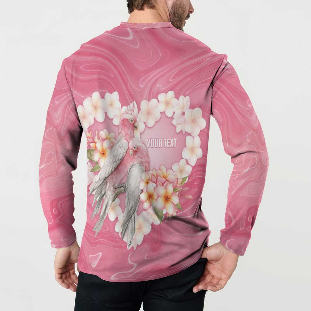 Personalised Pink Galah Australia Valentine's Day Button Sweatshirt I Love You With All My Heart - Aussie Hoodie