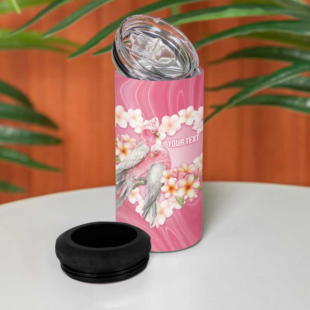Personalised Pink Galah Australia Valentine's Day 4 in 1 Can Cooler Tumbler I Love You With All My Heart - Aussie Hoodie