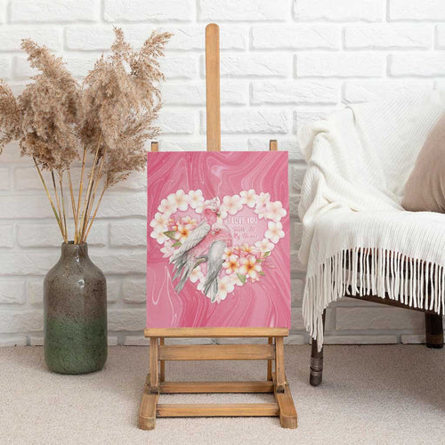 Pink Galah Australia Valentine's Day Canvas Wall Art I Love You With All My Heart - Aussie Hoodie