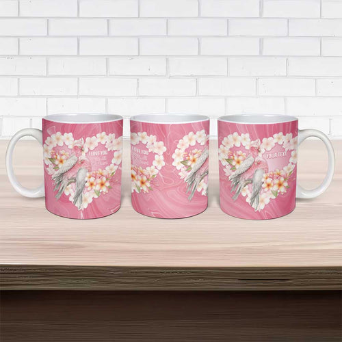 Personalised Pink Galah Australia Valentine's Day Ceramic Mug I Love You With All My Heart - Aussie Hoodie