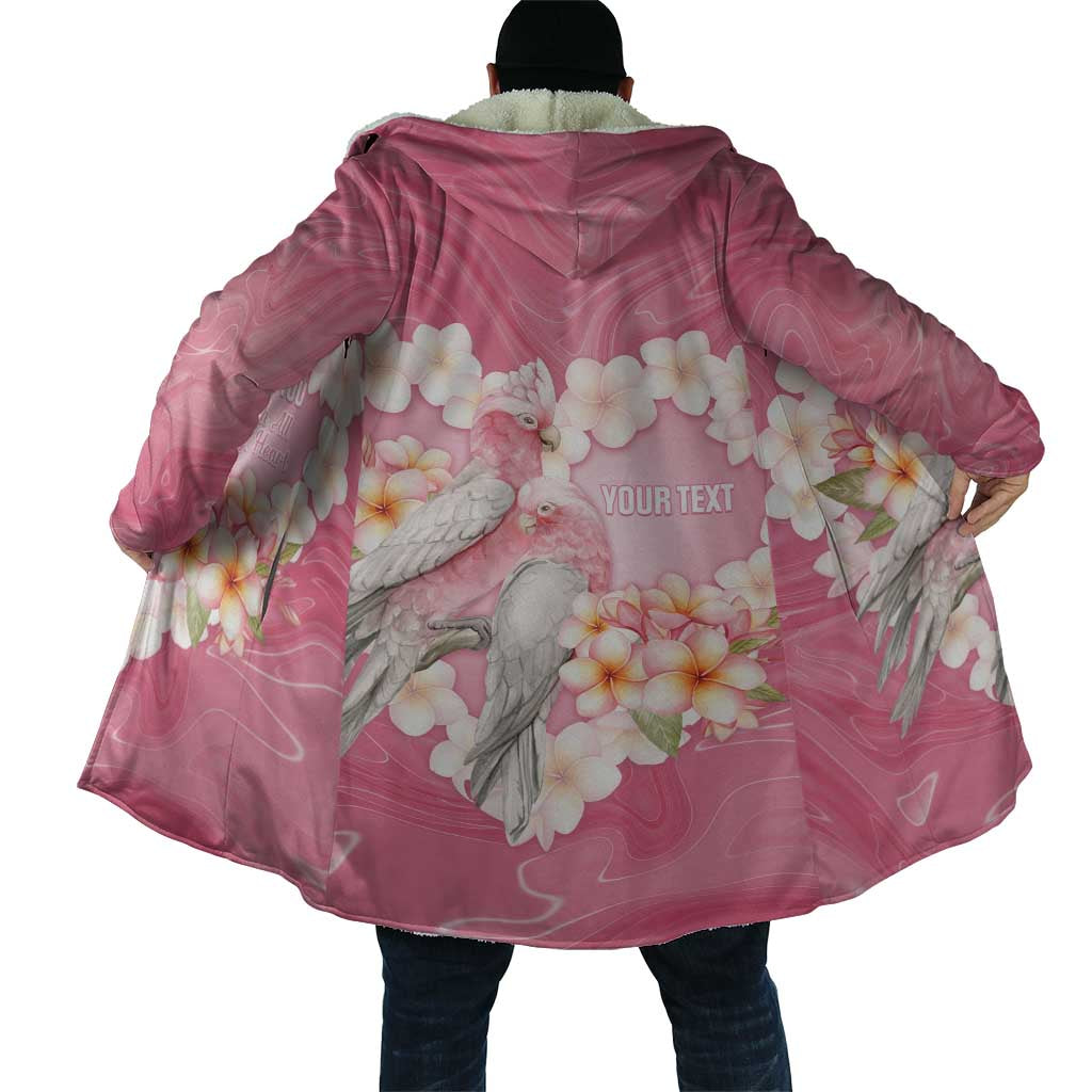 Personalised Pink Galah Australia Valentine's Day Cloak I Love You With All My Heart - Aussie Hoodie