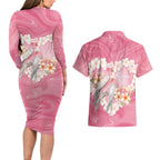 Personalised Pink Galah Australia Valentine's Day Couples Matching Long Sleeve Bodycon Dress and Hawaiian Shirt I Love You With All My Heart - Aussie Hoodie