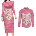 Personalised Pink Galah Australia Valentine's Day Couples Matching Long Sleeve Bodycon Dress and Long Sleeve Button Shirt I Love You With All My Heart - Aussie Hoodie