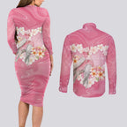 Personalised Pink Galah Australia Valentine's Day Couples Matching Long Sleeve Bodycon Dress and Long Sleeve Button Shirt I Love You With All My Heart - Aussie Hoodie