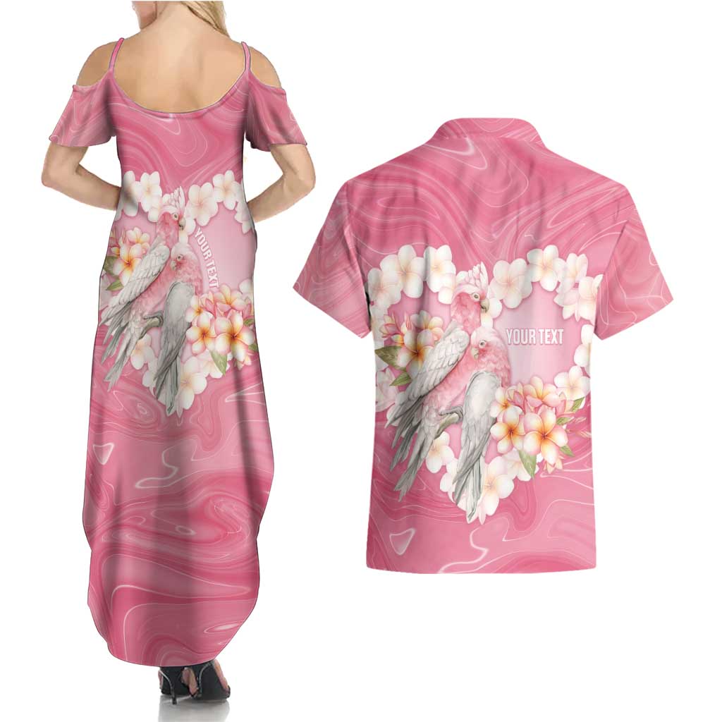 Personalised Pink Galah Australia Valentine's Day Couples Matching Summer Maxi Dress and Hawaiian Shirt I Love You With All My Heart - Aussie Hoodie
