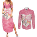Personalised Pink Galah Australia Valentine's Day Couples Matching Summer Maxi Dress and Long Sleeve Button Shirt I Love You With All My Heart - Aussie Hoodie