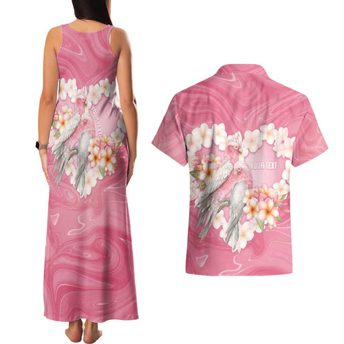 Personalised Pink Galah Australia Valentine's Day Couples Matching Tank Maxi Dress and Hawaiian Shirt I Love You With All My Heart - Aussie Hoodie