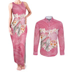 Personalised Pink Galah Australia Valentine's Day Couples Matching Tank Maxi Dress and Long Sleeve Button Shirt I Love You With All My Heart - Aussie Hoodie