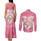 Personalised Pink Galah Australia Valentine's Day Couples Matching Tank Maxi Dress and Long Sleeve Button Shirt I Love You With All My Heart - Aussie Hoodie